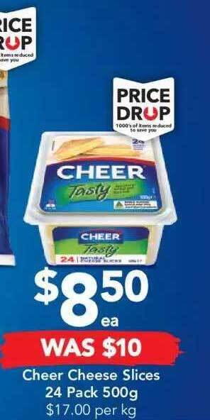 Drakes Cheer Cheese Slices 24 Pack 500g offer