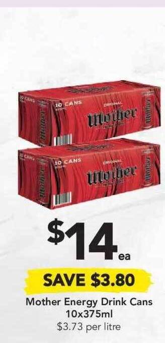 Mother Energy Drink Cans 10x375ml