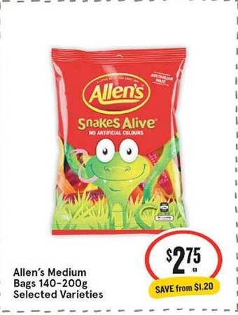 IGA Allen's Medium Bags 140-200g offer