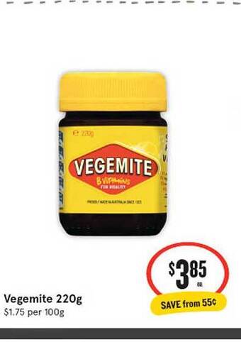 IGA Vegemite 220g offer