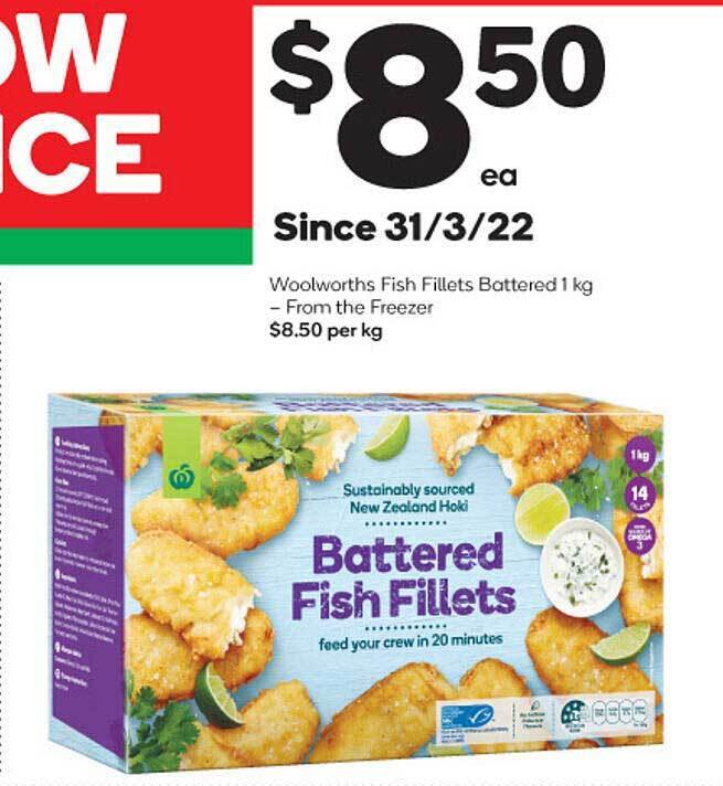 Woolworths Fish Fillets Bottered 1 Kg offer at Woolworths