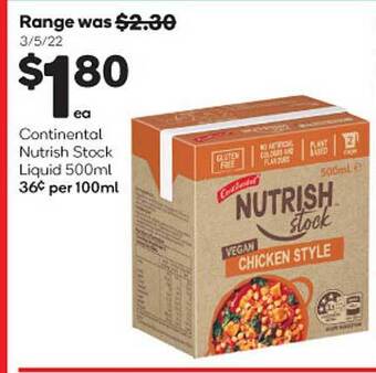 Woolworths Continental Nutrish Stock Liquid 500ml offer