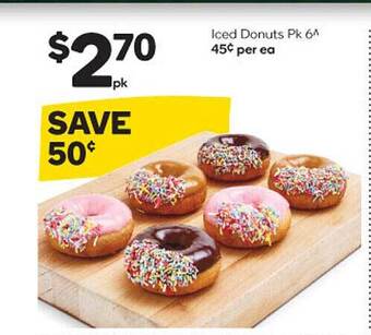Woolworths Iced Donuts Pk 6 offer