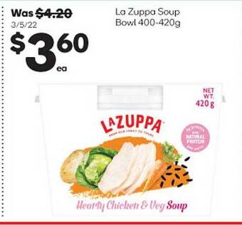 Woolworths La Zuppa Soup Bowl 400-420g offer
