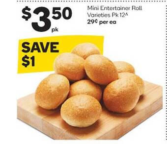 Woolworths Mini Entertainer Roll Varieties Pk 12 offer