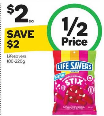 Woolworths Lifesavers 180-220g offer