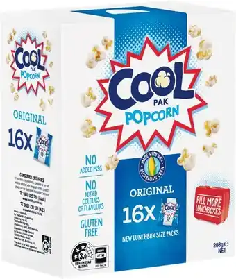 Woolworths Cool Pak Popcorn 208g Pk 16 offer