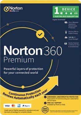 Officeworks Norton 360 Premium Security – 1 Device (1 Year Subscription) offer