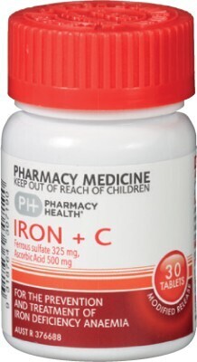Pharmacist Advice Pharmacy Health Iron + C 30 Tablets offer