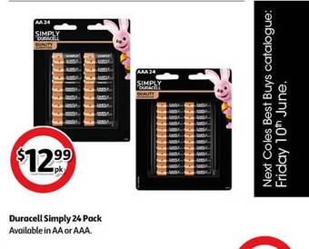 Coles Duracell Simply 24 Pack offer