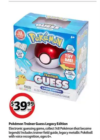 Coles Pokémon Trainer Guess Legacy Edition offer