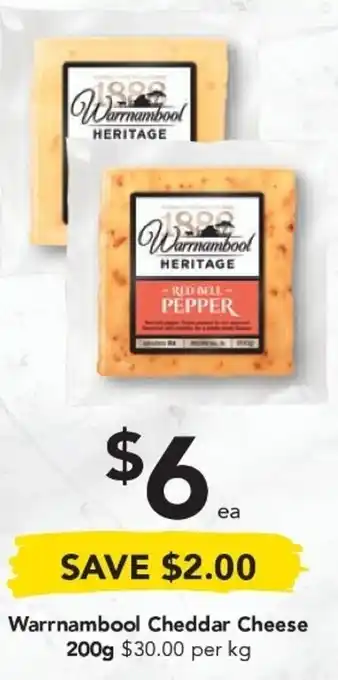 Drakes Warrnambool Cheedar Cheese 200g offer