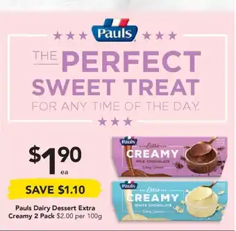 Drakes Pauls Dairy Dessert Extra Creamy 2 Pack offer