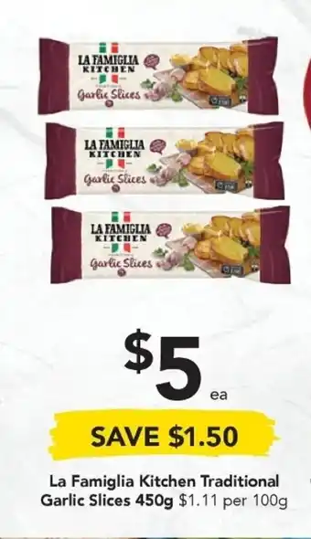 Drakes La Famiglia Kitchen Traditional Garlic Slices 450g offer