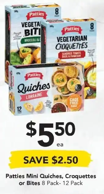 Drakes Patties Mini Quiches, Croquettes or Bites offer