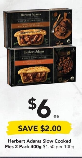 Drakes Herbert Adams Slow Cooked Pies 2 Pack 400g offer