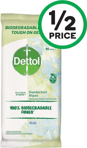 Woolworths Dettol Biodegradable Multipurpose Cleaning Wipes Pk 90 offer