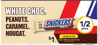 Snickers White Chocolate Bar 40g