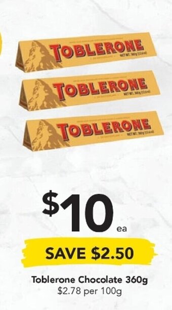 Drakes Toblerone Chocolate 360g offer