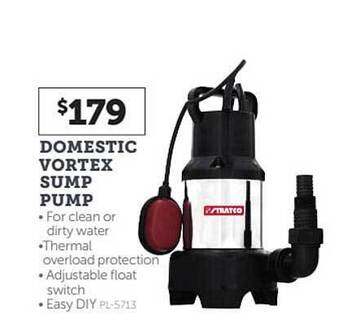 Stratco Domestic Vortex Sump Pump offer