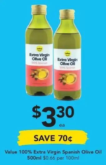 Drakes Value 100% Extra Virgin Spanish Olive Oil 500mL offer