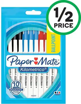 Woolworths Paper Mate Kilometrico Variety Pens Pk 10 offer