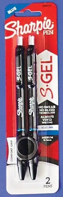 Woolworths Sharpie S-Gel Comfort Grip Pens 0.7mm Blue Pk 2 offer