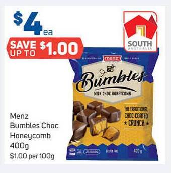 Foodland Menz Bumbles Choc Honeycomb offer