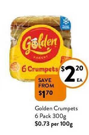 Foodworks Golden Crumpets 6 Pack 300g offer