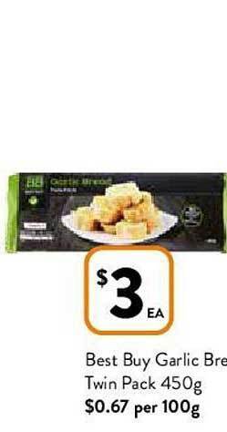 Foodworks Best Buy Garlic Bread Twin Pack offer