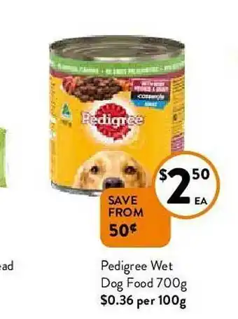 Foodworks Pedigree Wet Dog Food offer