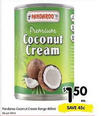 Spar Pandaroo Coconut Cream Range 400ml offer