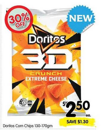 Spar Doritos Corn Chips 130-170gm offer