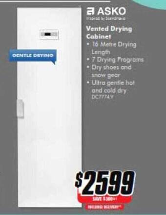 The Good Guys Asko Vented Drying Cabinet offer