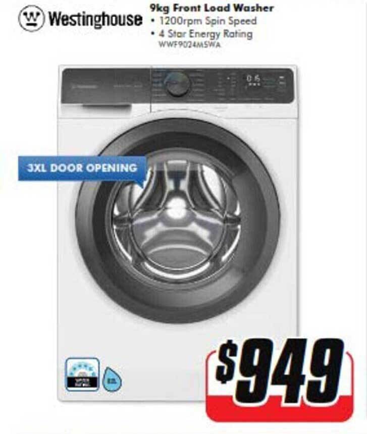Westinghouse 9kg Front Load Washer offer at The Good Guys