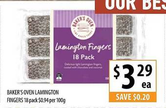 Baker's Oven Lamington Fingers