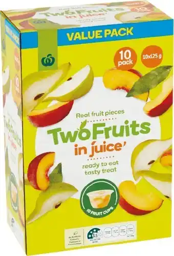 Woolworths Woolworths Two Fruits in Juice 10 x 125g Pk 10 offer
