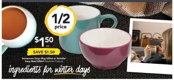 Drakes Stoneware Soup Mug 620mL or Noodle/ Soup Bowl 680mL offer