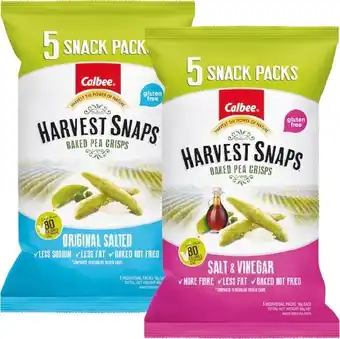 Woolworths Calbee Harvest Snaps 80g Pk 5 offer