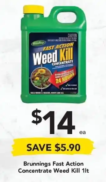 Drakes Brunnings Fast Action Concentrate Weed Kill 1lt offer