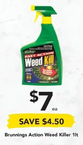 Drakes Brunnings Action Weed Killer 1lt offer
