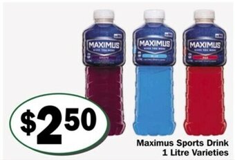 Friendly Grocer Maximus Sports Drink 1 Litre Varieties offer