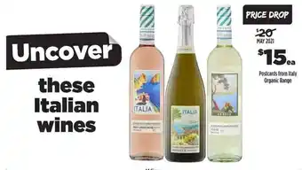 Liquorland Postcards From Italy Organic Range offer