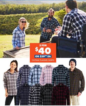 BCF Outrak Flannel Shirts offer