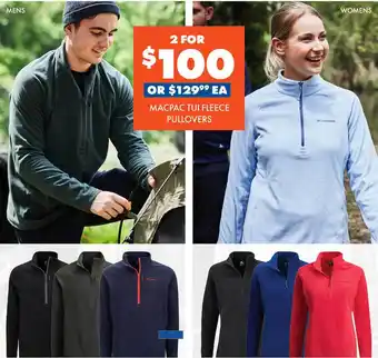 BCF Macpac Tui Fleece Pullovers offer