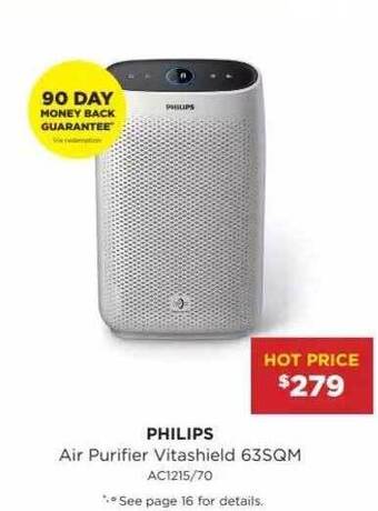 Bing Lee Philips Air Purifier Vitashield 63sqm offer