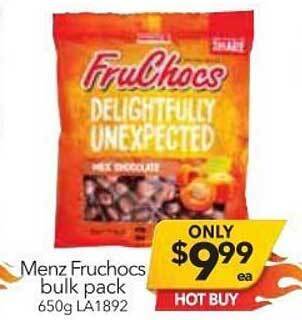 Cheap as Chips Menz Fruchocs Bulk Pack offer