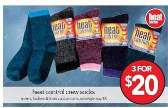 Cheap as Chips Heat Control Crew Socks offer
