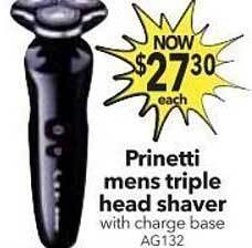 Cheap as Chips Prinetti Mens Triple Head Shaver offer