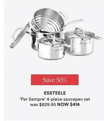 David Jones Essteele 'per Sempre' 4-piece Saucepan Set offer